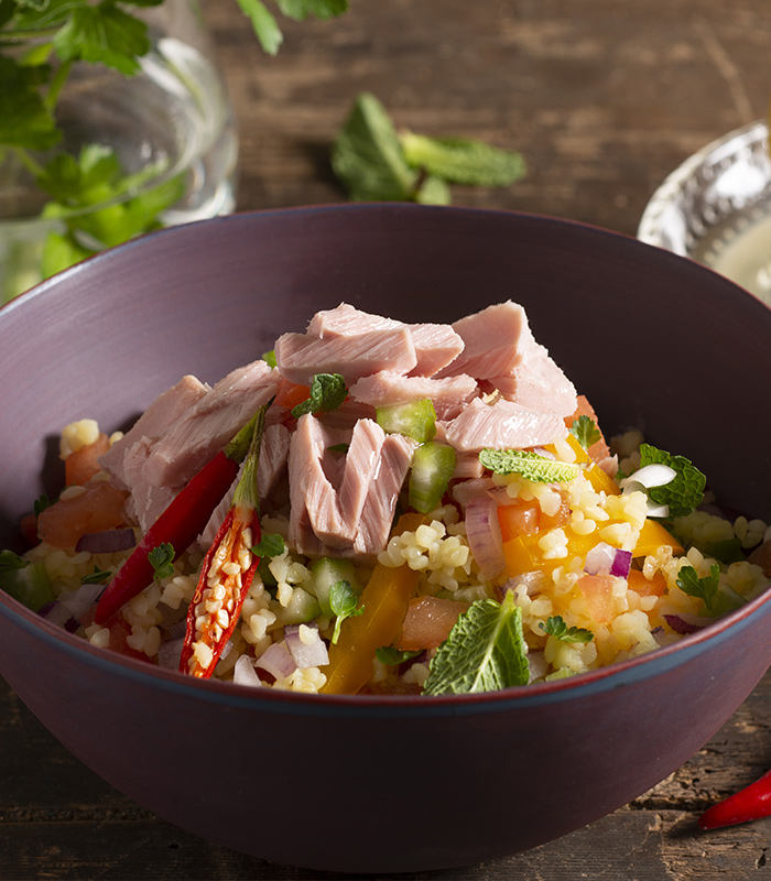 Insalata di bulgur e tonno