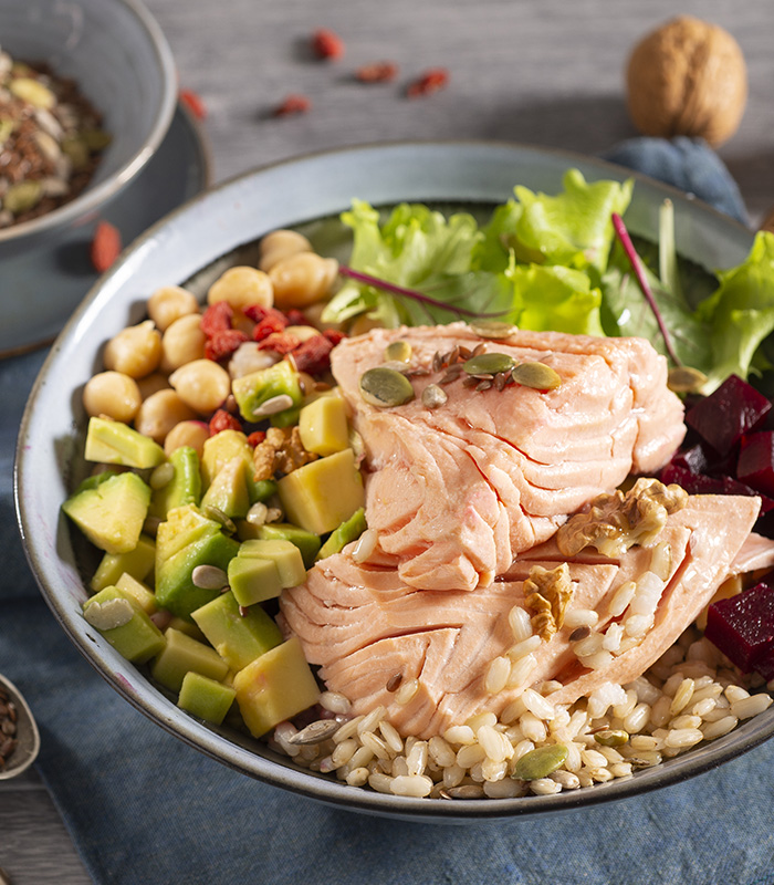 Power bowl con salmone