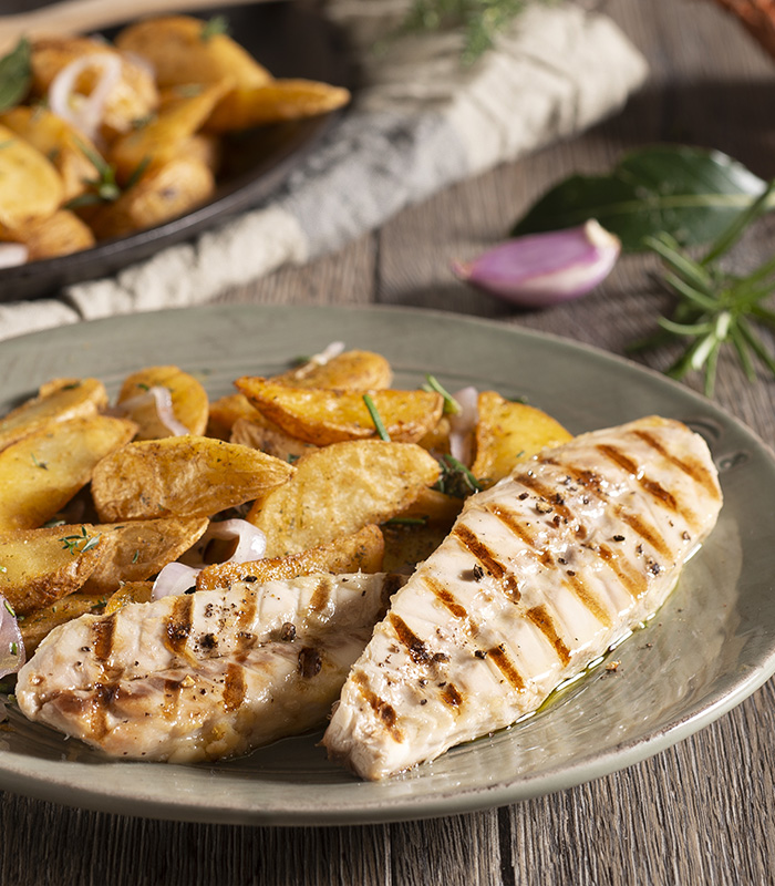 Filetti di sgombro con patate croccanti